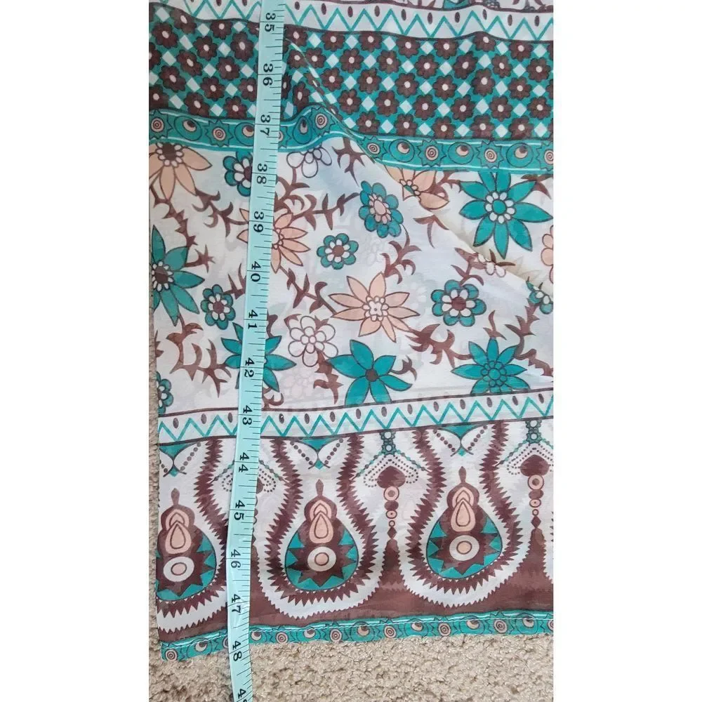 Boho Kimono Tops Women's One Size Green Pink Sheer Paradise Vibrant Colors